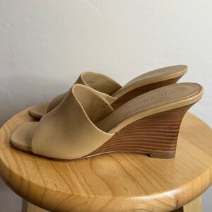 NEW Vince Pia Leather Wedge Mules
